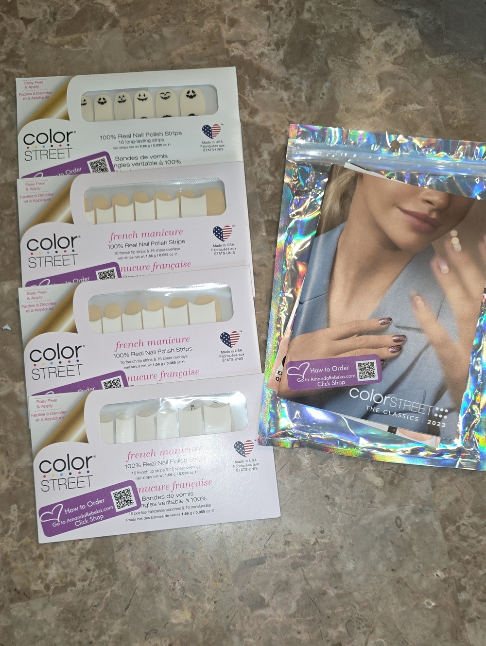 Color Street French Manicure Strips - White & Cream Accents